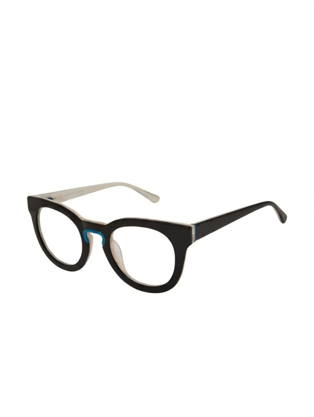 L.A.M.B. Black with Blue Nose Piece Round Frame Women's Eyeglasses LA082